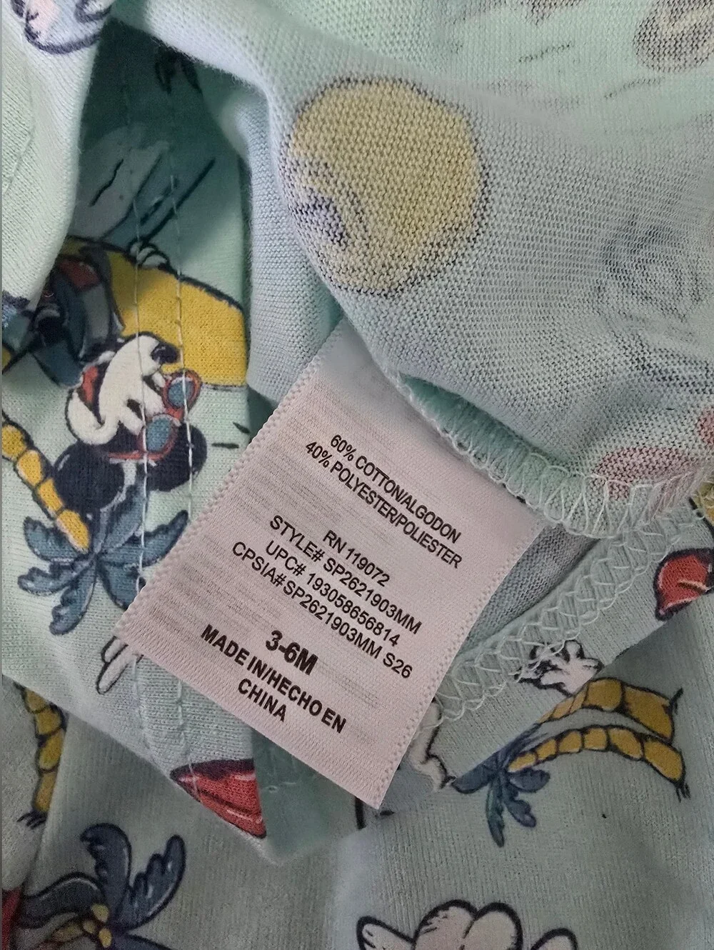 NWT Disney Mickey Mouse Surf Pajama Set Boys 3-6 Months